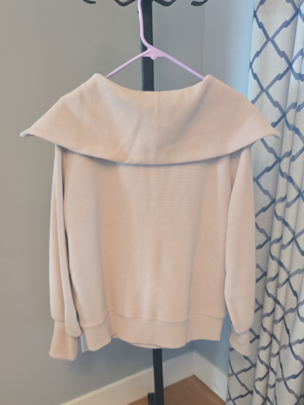 Varley Vine Half Zip Ottoman Rib Pullover in Mushroom Beige - Picture 2 of 4